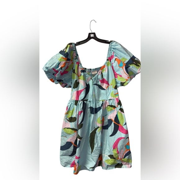 A New Day Green and Blue Sleeveless Sundress - Picture 3 of 8